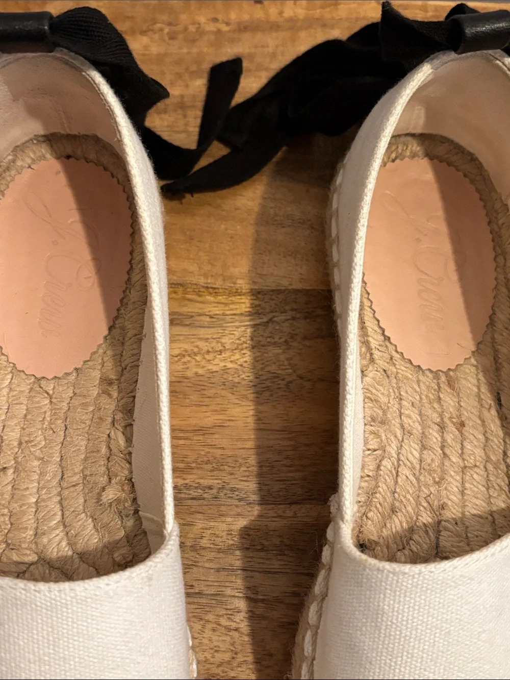 J. Crew Two-Tone Canvas Espadrille Flats in White and Black